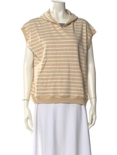 Pre-owned Brunello Cucinelli Striped Cowl Neck Sweatshirt W/ Tags In Neutral