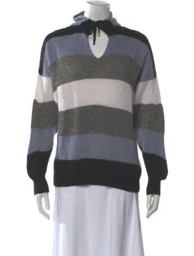 Pre-owned Brunello Cucinelli Striped Crew Neck Sweater