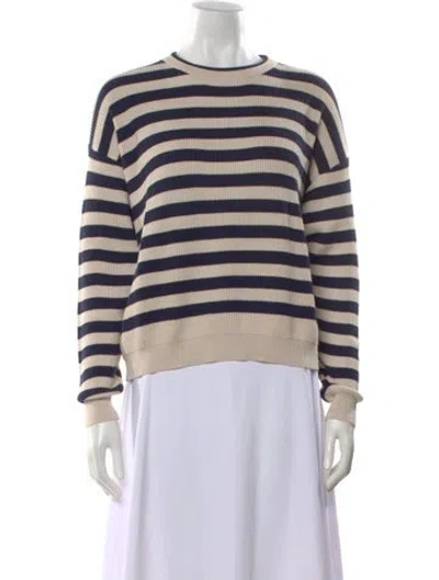 Pre-owned Brunello Cucinelli Striped Crew Neck Sweater