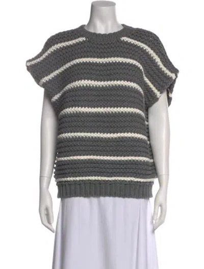 Pre-owned Brunello Cucinelli Striped Crew Neck Sweater In Multi