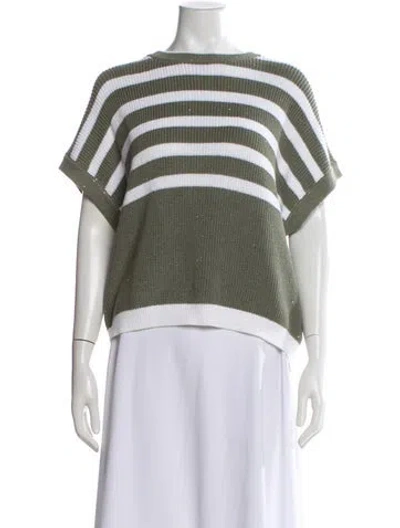 Pre-owned Brunello Cucinelli Striped Crew Neck Sweater In Multi