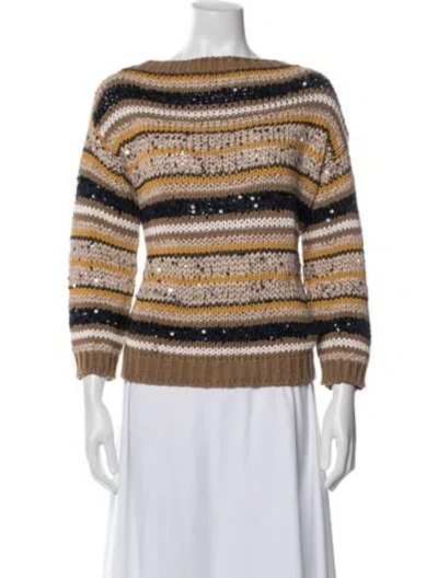 Pre-owned Brunello Cucinelli Striped Crew Neck Sweater In Multi