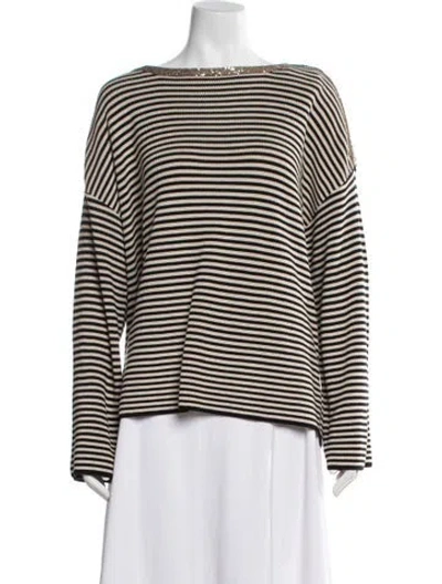 Pre-owned Brunello Cucinelli Striped Crew Neck Sweater W/ Tags