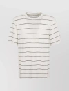 BRUNELLO CUCINELLI STRIPED CREW NECK T-SHIRT WITH SHORT SLEEVES