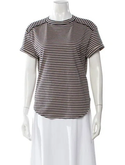 Pre-owned Brunello Cucinelli Striped Crew Neck T-shirt In Blue