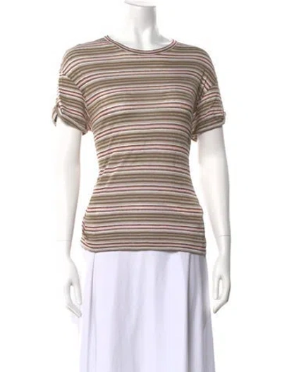 Pre-owned Brunello Cucinelli Striped Crew Neck T-shirt In Multi