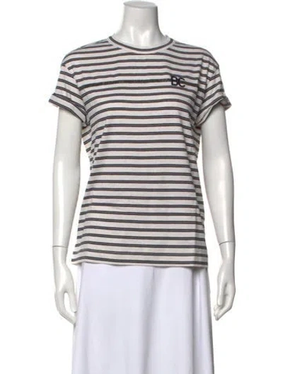 Pre-owned Brunello Cucinelli Striped Crew Neck T-shirt W/ Tags In Multi