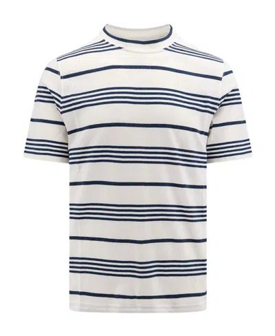 Brunello Cucinelli Striped Crewneck T-shirt In White