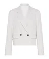 Brunello Cucinelli Striped Cropped Blazer In White