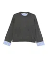 Brunello Cucinelli Cashmere Crewneck Sweater With Striped Cuffs