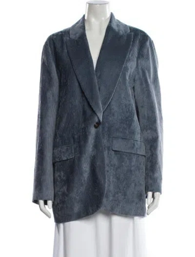 Pre-owned Brunello Cucinelli Striped Denim Jacket In Blue