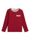 Brunello Cucinelli Striped-detail Pocket T-shirt In Red