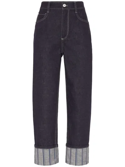 Brunello Cucinelli Striped-detailing Jeans In Blue