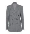 Brunello Cucinelli Pinstripe Double-breasted Blazer In Grey