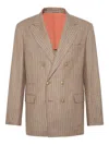 Brunello Cucinelli Striped Double-breasted Blazer In Multi