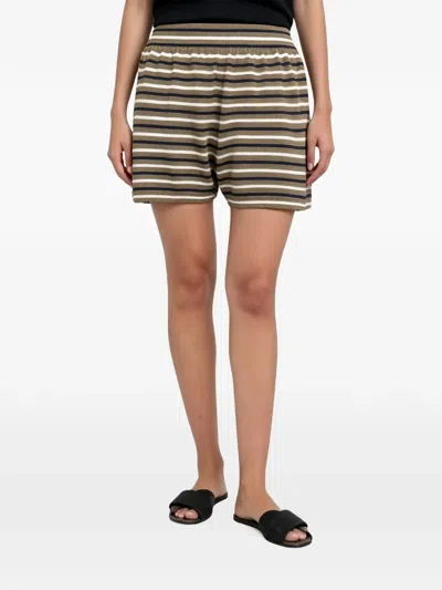 Brunello Cucinelli Striped Elasticated-waistband Shorts In Black