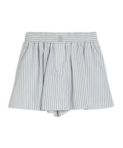 Brunello Cucinelli Striped Flared Skorts In Gray