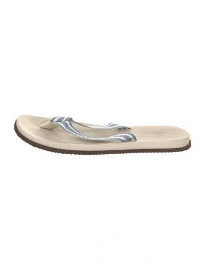 Pre-owned Brunello Cucinelli Striped Flip Flops In Brown