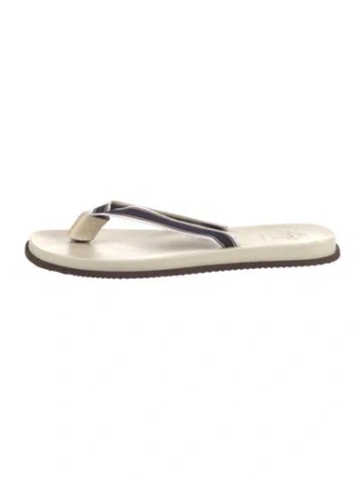 Pre-owned Brunello Cucinelli Striped Flip Flops In Brown