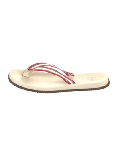 Pre-owned Brunello Cucinelli Striped Flip Flops In Neutrals
