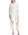 Brunello Cucinelli Striped Fringed Linen Poncho