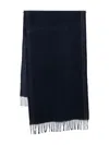 Brunello Cucinelli Striped Fringed Scarf In Blue
