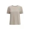 Brunello Cucinelli Striped Crew Neck T-shirt With Keyhole Detail