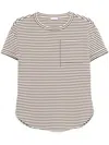 Brunello Cucinelli Striped Cotton Jersey T-shirt In Braun