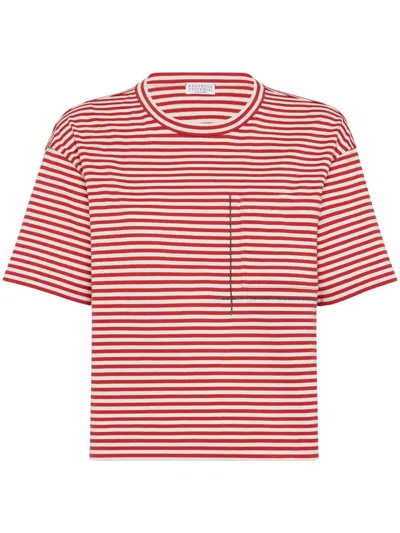 BRUNELLO CUCINELLI BRUNELLO CUCINELLI STRIPED JERSEY T-SHIRT