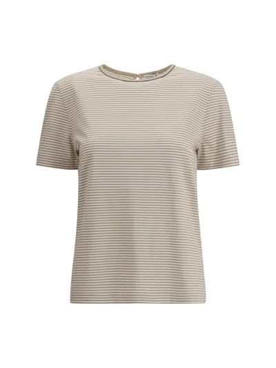 Brunello Cucinelli Striped Jersey T-shirt In Multi
