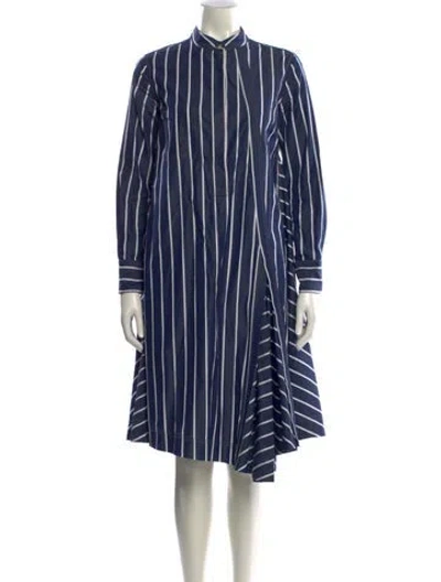 Pre-owned Brunello Cucinelli Striped Knee-length Dress In Blue
