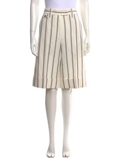 Pre-owned Brunello Cucinelli Striped Knee-length Shorts W/ Tags In Neutral