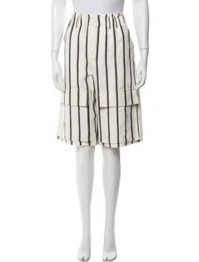 Pre-owned Brunello Cucinelli Striped Knee-length Shorts W/ Tags In Neutral