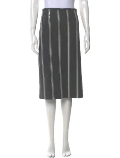 Pre-owned Brunello Cucinelli Striped Knee-length Skirt In Gray