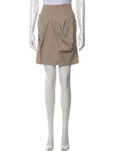 Pre-owned Brunello Cucinelli Striped Knee-length Skirt In Neutral