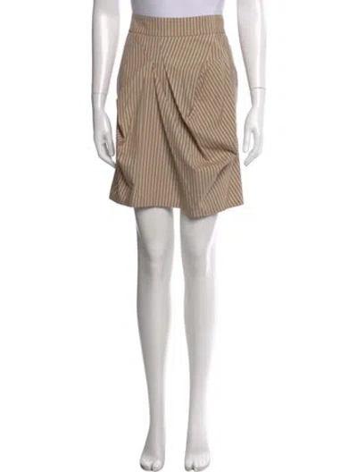 Pre-owned Brunello Cucinelli Striped Knee-length Skirt In Neutral