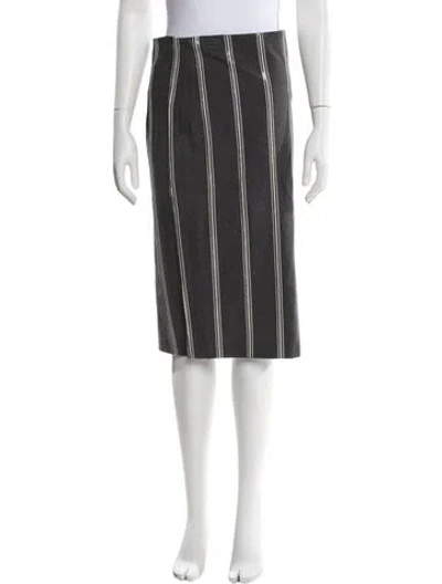 Pre-owned Brunello Cucinelli Striped Knee-length Skirt W/ Tags In Gray