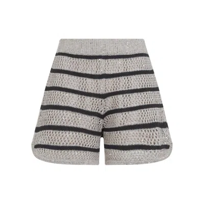BRUNELLO CUCINELLI BRUNELLO CUCINELLI STRIPED KNIT BERMUDA