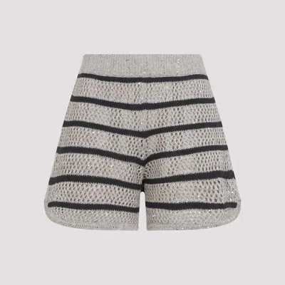 BRUNELLO CUCINELLI STRIPED KNIT BERMUDA