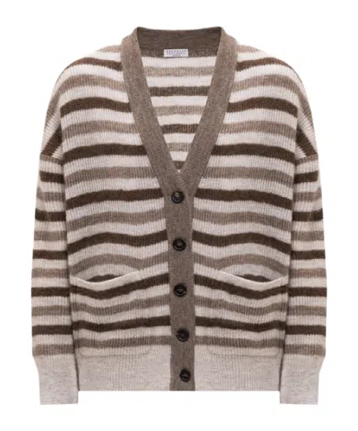 Brunello Cucinelli Striped Knitted Cardigan