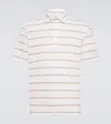 BRUNELLO CUCINELLI STRIPED LINEN AND COTTON POLO SHIRT