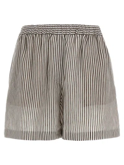 BRUNELLO CUCINELLI BRUNELLO CUCINELLI STRIPED LINEN BERMUDA SHORTS