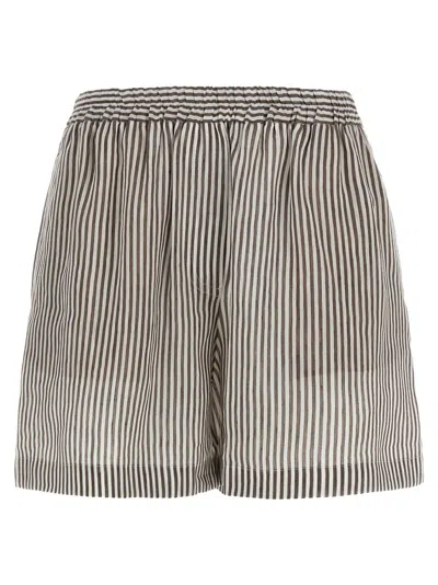BRUNELLO CUCINELLI BRUNELLO CUCINELLI STRIPED LINEN BERMUDA SHORTS