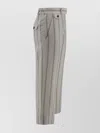 BRUNELLO CUCINELLI STRIPED LINEN BLEND HIGH-WAISTED TROUSERS