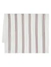 Brunello Cucinelli Striped Linen-blend Scarf In 白色
