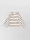 Brunello Cucinelli Striped Linen Crewneck Sweater