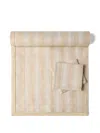 Brunello Cucinelli Striped Linen Runner Set In Neutral
