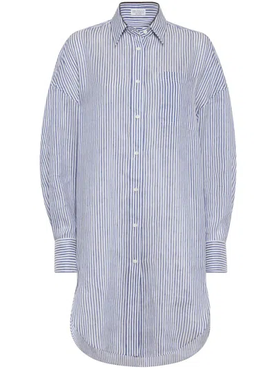 Brunello Cucinelli Striped Linen Shirt