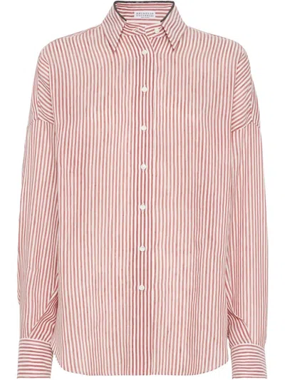 BRUNELLO CUCINELLI BRUNELLO CUCINELLI STRIPED LINEN SHIRT