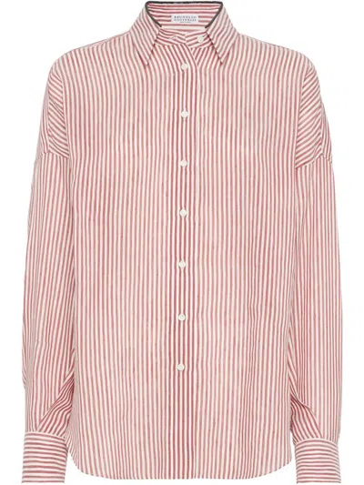 BRUNELLO CUCINELLI BRUNELLO CUCINELLI STRIPED LINEN SHIRT